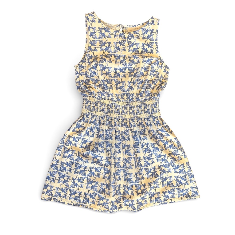 Universal Thread Bird Ikat Print Mini Sundress Ivory Blue Medium - Picture 11 of 13